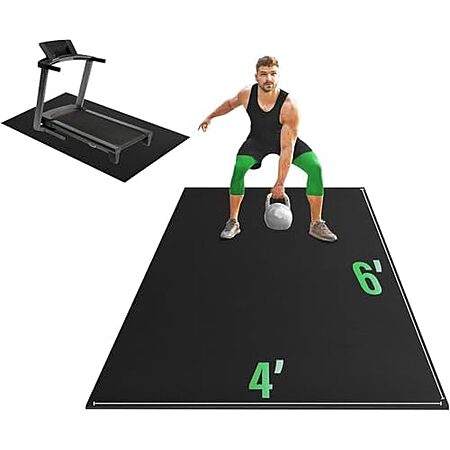 $37.88 | 6'x4' Yes4All Rubber Exercise Mat (7mm; Black) at Amazon