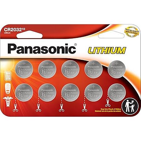 $6.99* | 10-Pack Panasonic CR2032 3V Lithium Coin Cell Batteries at Amazon