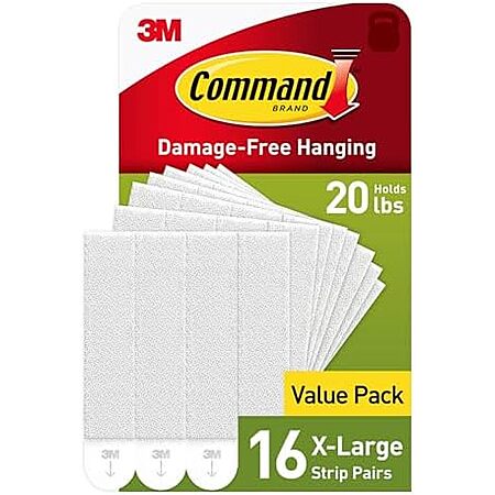 [SnS] $7.59* | 16-Pairs Command 20 lb XL Heavyweight Picture Hanging Strips at Amazon