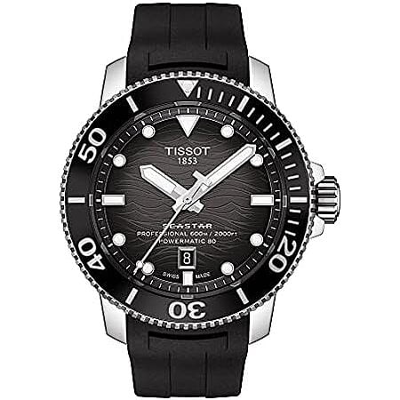$725 | Tissot Seastar Professional 2000, Swiss Automatic Watch for Men, Diver, Stainless Steel Case, Black Silicone Strap and Gradient Dial, 46mm, T1206071744100 at Amazon