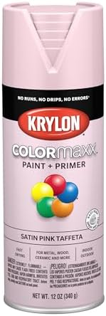 $4.48 | 12-Oz Krylon COLORmaxx Spray Paint and Primer for Indoor/Outdoor Use (Satin Ballet Slipper Pink) at Amazon