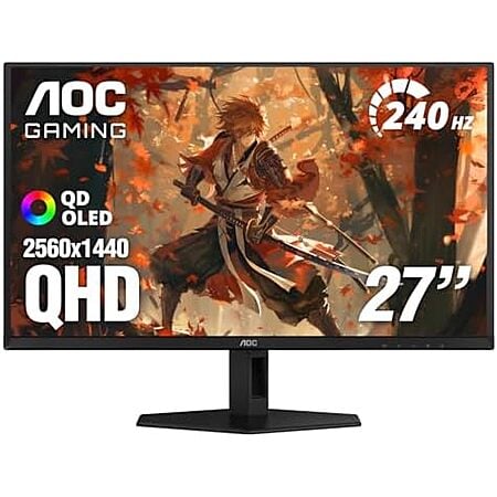 $339.99* | 27" AOC Q27GAZD QD 2560x1440 240Hz OLED Gaming Monitor at Amazon