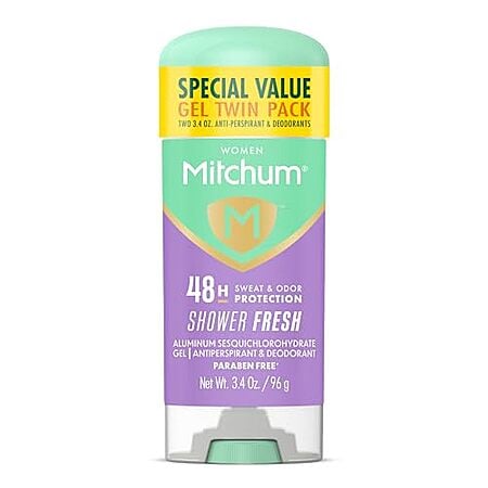 [SnS, AC] $3.46* | 2-Pack 3.4-Oz Mitchum Women's Deodorant Antiperspirant Stick (Shower Fresh) at Amazon