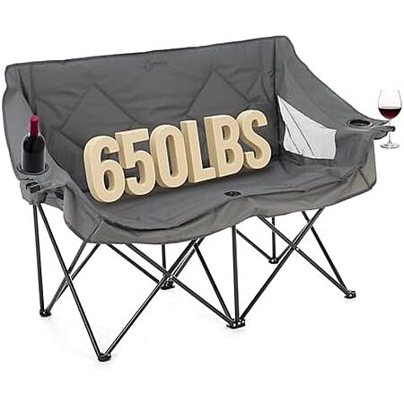 Arrowhead Outdoor Portable Folding Double Camping Loveseat Chair