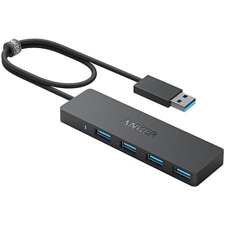 Anker 4-Port Ultra Slim USB 3.0 Hub w/ 2' Extended USB-A Cable (Black)