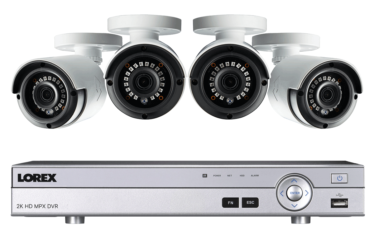 2K Super HD 4 Channel Security System with 4 Super HD 2K Outdoor Cameras, 130ft night vision(Color) $212.49