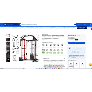 Mikolo squat rack with functional tainer cables system and selectorized weight stack $600 @ Walmart