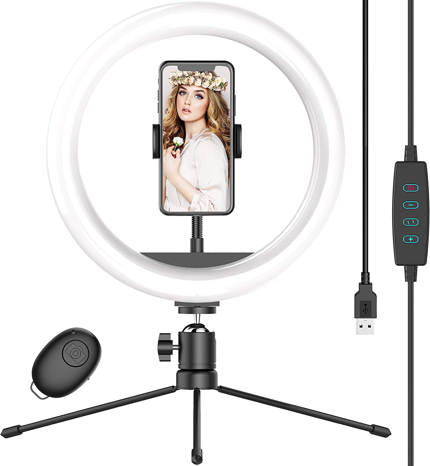 10" Selfie Ring Light with Tripod Stand & Phone Holder $5.99