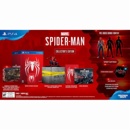Spiderman PS4 Collectors edition GCU $119.99