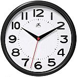 Infinity Instruments 9&quot; Black or Silver Wall Clock - $5 @ Staples, FS for rewards members