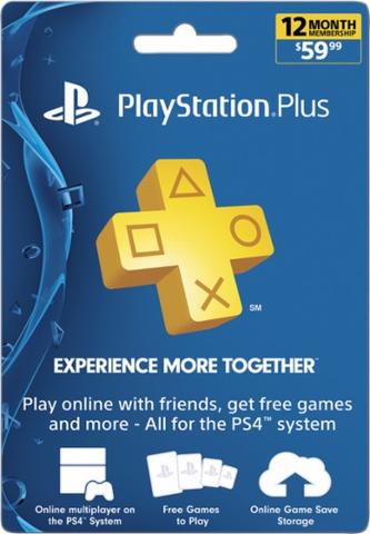 Playstation plus 12 month / 1 year subscription $49.98 PS4 &amp; PS3