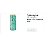 Arizona Tea - 20 oz. bottle or 23 oz. cans - 3 for $2.00