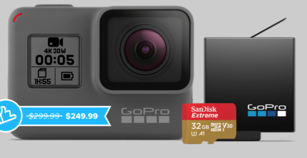 GoPro Hero 5 w/free 32GB memory card, spare battery  + free shipping & returns. $199.99