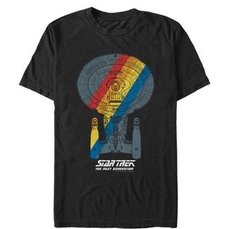 Men's Star Trek Next Generation Rainbow Streak Enterprise T-Shirt - $15.98