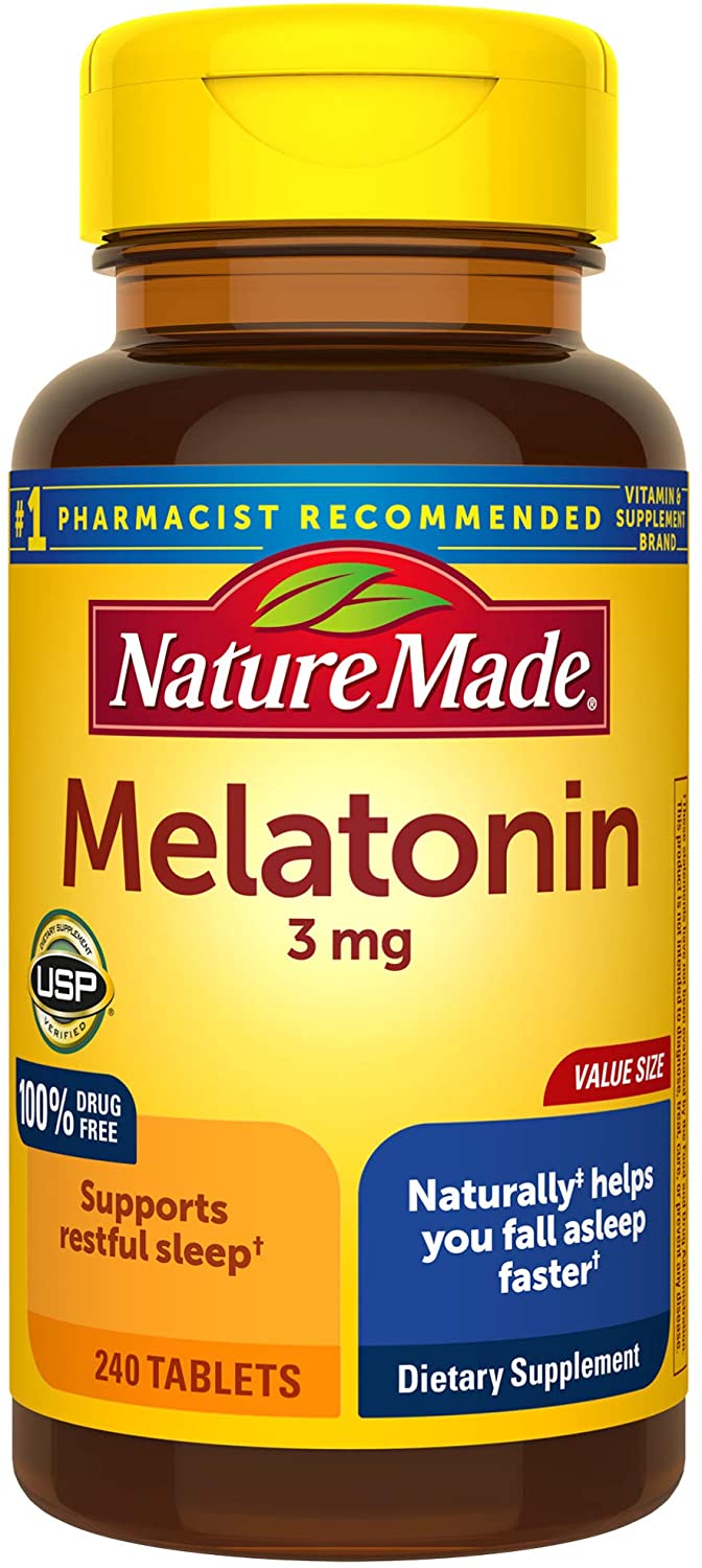 Nature Made Melatonin 3mg Tablets, 240 Count for Supporting Restful sleep for $4.90 after S&S and 40% coupon