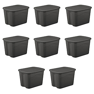 8-pk 18-gallon Sterilite Large Storage Bin w/ Snap-on Lid (various) $37.95 + Free S&H