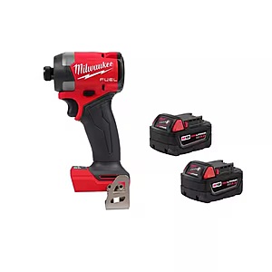Milwaukee M18 FUEL 18V Brushless 1/4" Hex Impact Driver w/ 2x XC 5.0Ah Batteries $199 + Free S&H
