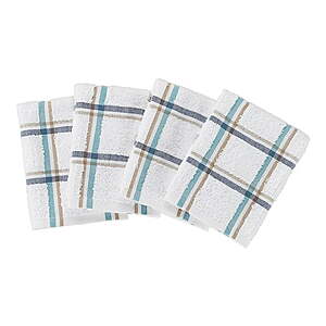 4-Pk Mainstays 12”x12” Woven Kitchen Dish Cloth Set (Multicolor)