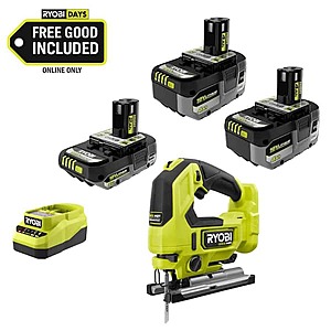 Ryobi ONE+ HP 18V Brushless Cordless Jig Saw Kit with (2) 4.0 Ah Batteries, 2.0 Ah Battery, and Charger $199