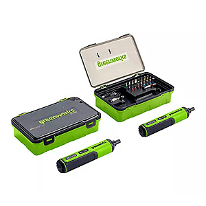 Greenworks Set of (2) 4V Screwdriver with 26-Piece Acessory Kit +Free Standard S&H $39.98