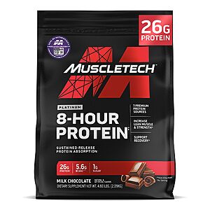 Select Accts: 4.6-Lb MuscleTech Platinum 8-Hour Protein Powder (Milk Chocolate) $38.60 w/ S&S + Free S&H