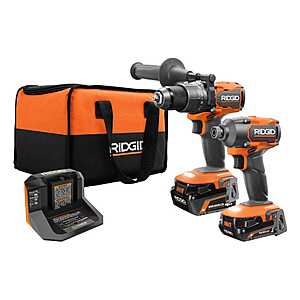 Ridgid 18V Brushless Cordless 2-Tool Combo Kit + Brushless Mid Torque Impact Wrench $169 + Free S&H