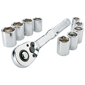 10-Pc Craftsman 3/8" Drive Polished Chrome Mechanics Tool Set (Metric)