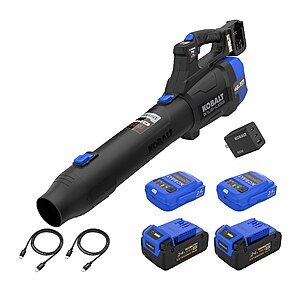 Kobalt 48V MAX 150 MPH Handheld Leaf Blower Kit w/ 2x 4Ah Batteries & Charger $99 + Free S&H