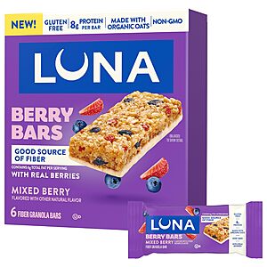 6-Pk LUNA Protein Granola Bars (Berry or LemonZest)