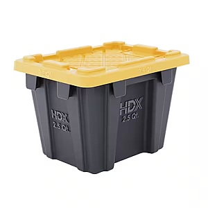 HDX Tough Storage Tote (Select Colors): 6.5-Qt. 4 for $10, 2.5-Qt. 6 for $9.95 + Free S/H