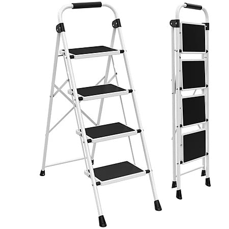 Alvantor Step Ladder,Ultra-Thin Folding Step Stools 330 lbs Capacity, 2-Inch Thin for Storage, Anti-Slip Pedals & Handrails $37.99