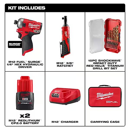 54% Off Milwaukee M12 FUEL Surge Impact Kit!