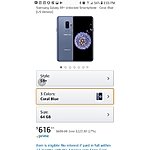 Samsung galaxy s9 plus $616.11 Amazon