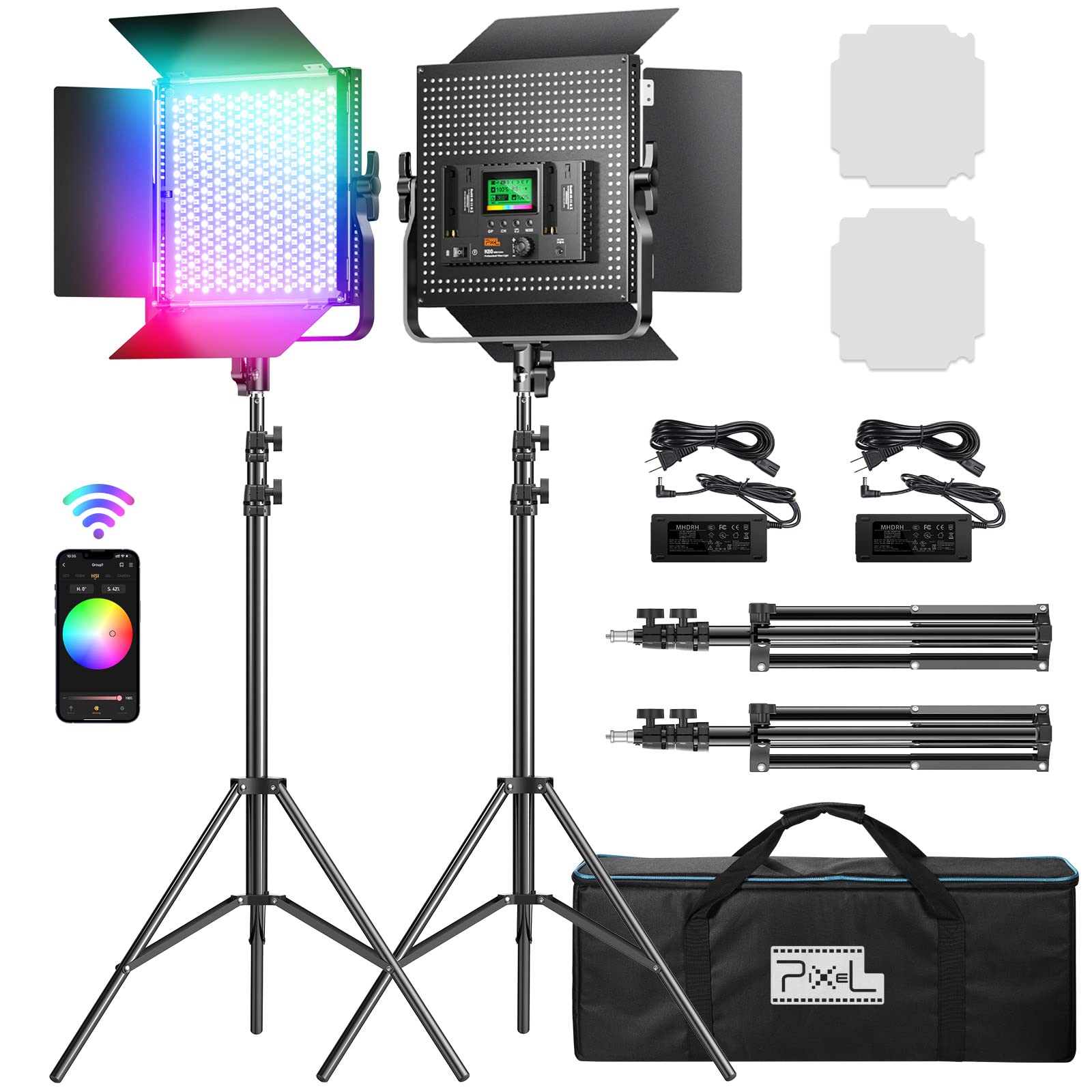 20% OFF CODE:Z47WNY8I Pixel K80 Photography Lighting with APP Control, 2600K-10000K CRI 97+ RGB Led Video Light Panel, 9 Applicable Scenes Lighting $238.23