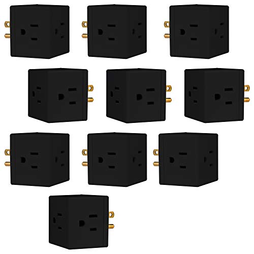 GE 3-Outlet Extender Wall Tap Spaced Adapter Cube 10-Pack, Grounded, 3-Prong - $15 shipped w/ Amazon Prime