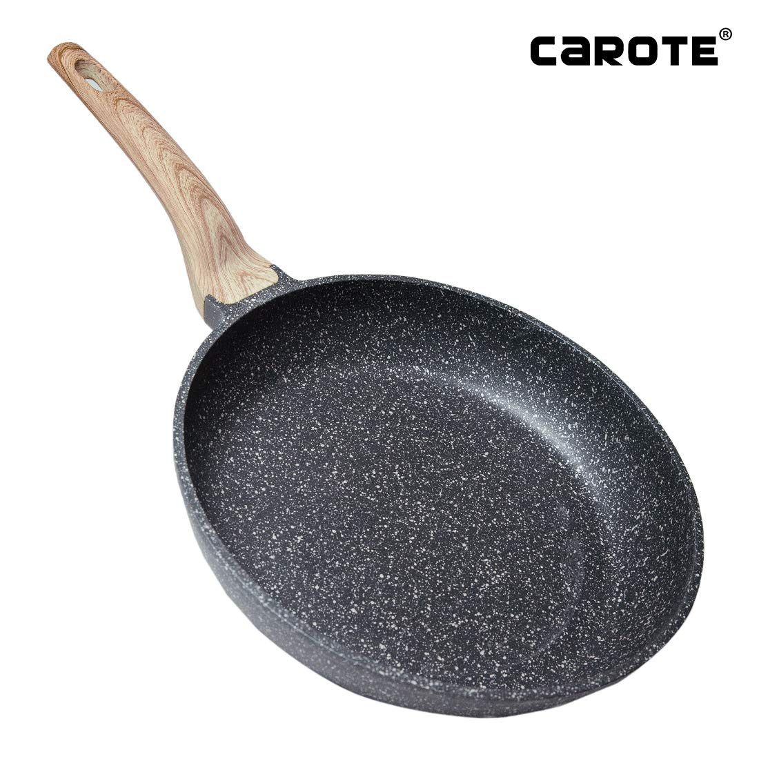 Carote 8 Inch Non-stick Frying Pan Skillet,Stone Cookware Granite Coating from Switzerland, Black $10 shipped w/ Amazon Prime