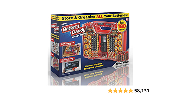 Ontel Battery Daddy 180 Battery Organizer and Storage Case with Tester, 1 Count, As Seen on TV - $13