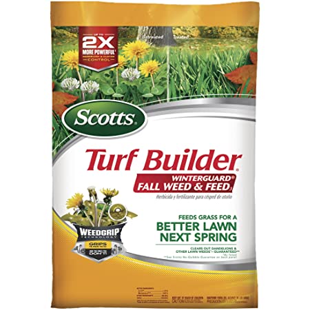 Scotts Turf Builder WinterGuard Fall Weed and Feed 3: Covers up to 15,000 Sq Ft, Fertilizer, 43 lbs. - $40