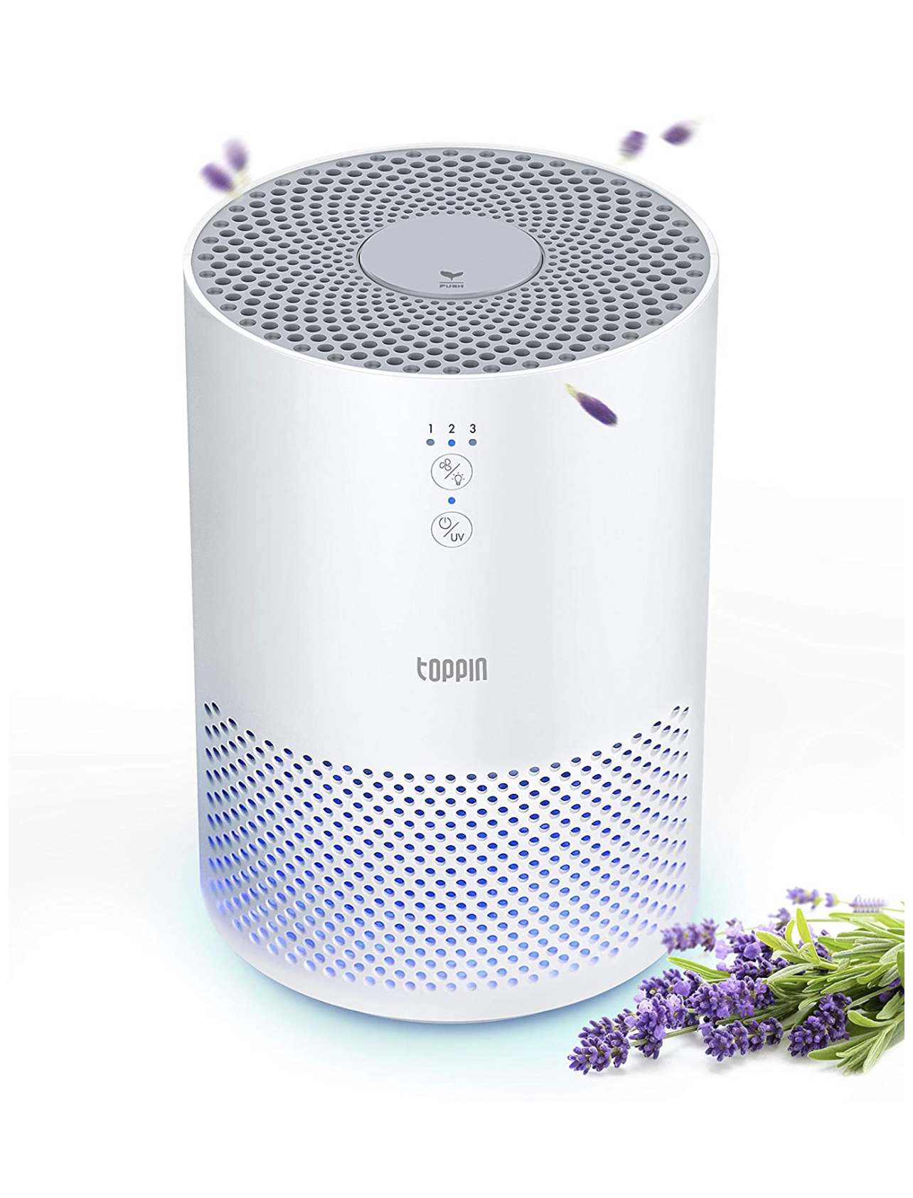 TOPPIN HEPA Air Purifiers for Home with Fragrance Sponge UV Light Pollen Pet Hair Dander Smoke Dust Airborne Contaminants Odors Home Air Cleaner with Filter Night Light - $38.39