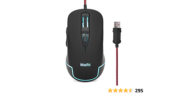 Mafiti Wired Gaming Mouse USB Backlit RGB Mice 3200DPI for PC Notebook Laptop Computer Desktop - $6.59