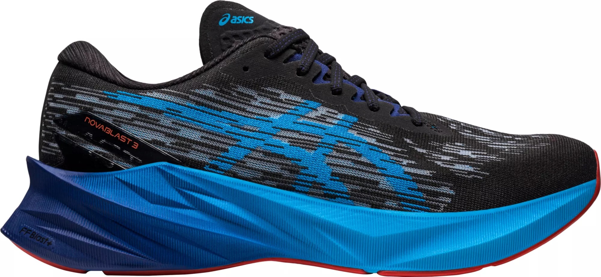 ASICS Men's Novablast 3 Running Shoes, Black Blue $69.72
