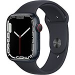Apple Watch Series 7 45mm GPS + Cellular Smartwatch w/ Aluminum Case (Midnight) $410 + Free Shipping