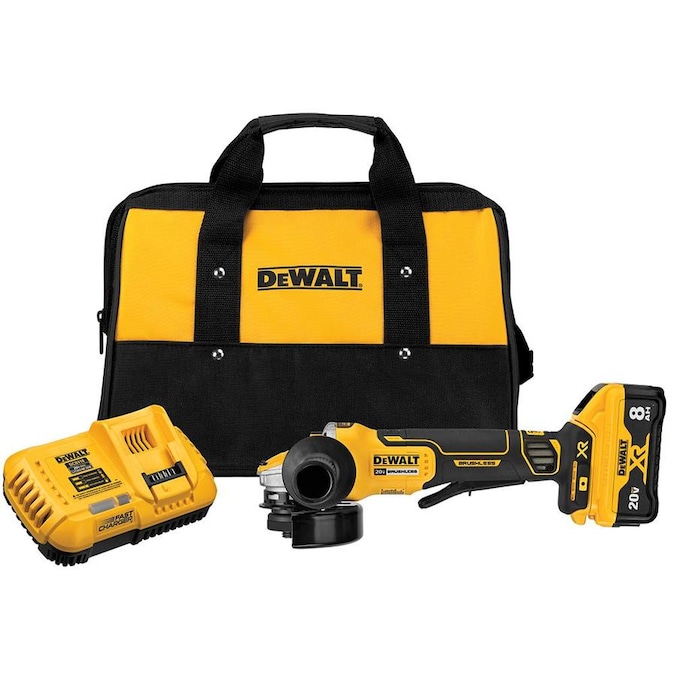 dewalt grinder xr power detect with 2 8ah battery and bag