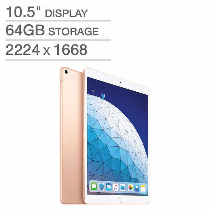 iPad Air (2019) 64 GB models on sale at Costco members for $399.99, iPad Pro 256 GB on sale at 999.99