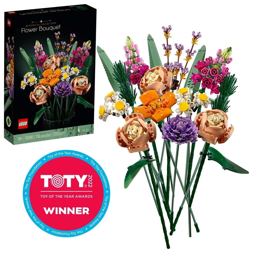 LEGO Icons Flower Bouquet 10280 Artificial Flowers, Building Set for Adults, Decorative Home Accessories, Valentines Day Gift Idea (756 Pieces) - $50.00