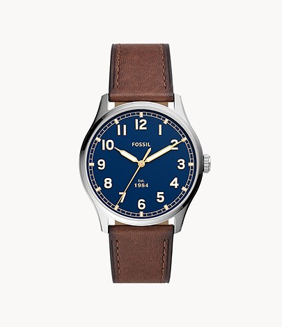 Fossil - Mens Dayliner Leather Watch 42mm- $49.49 + Free shipping