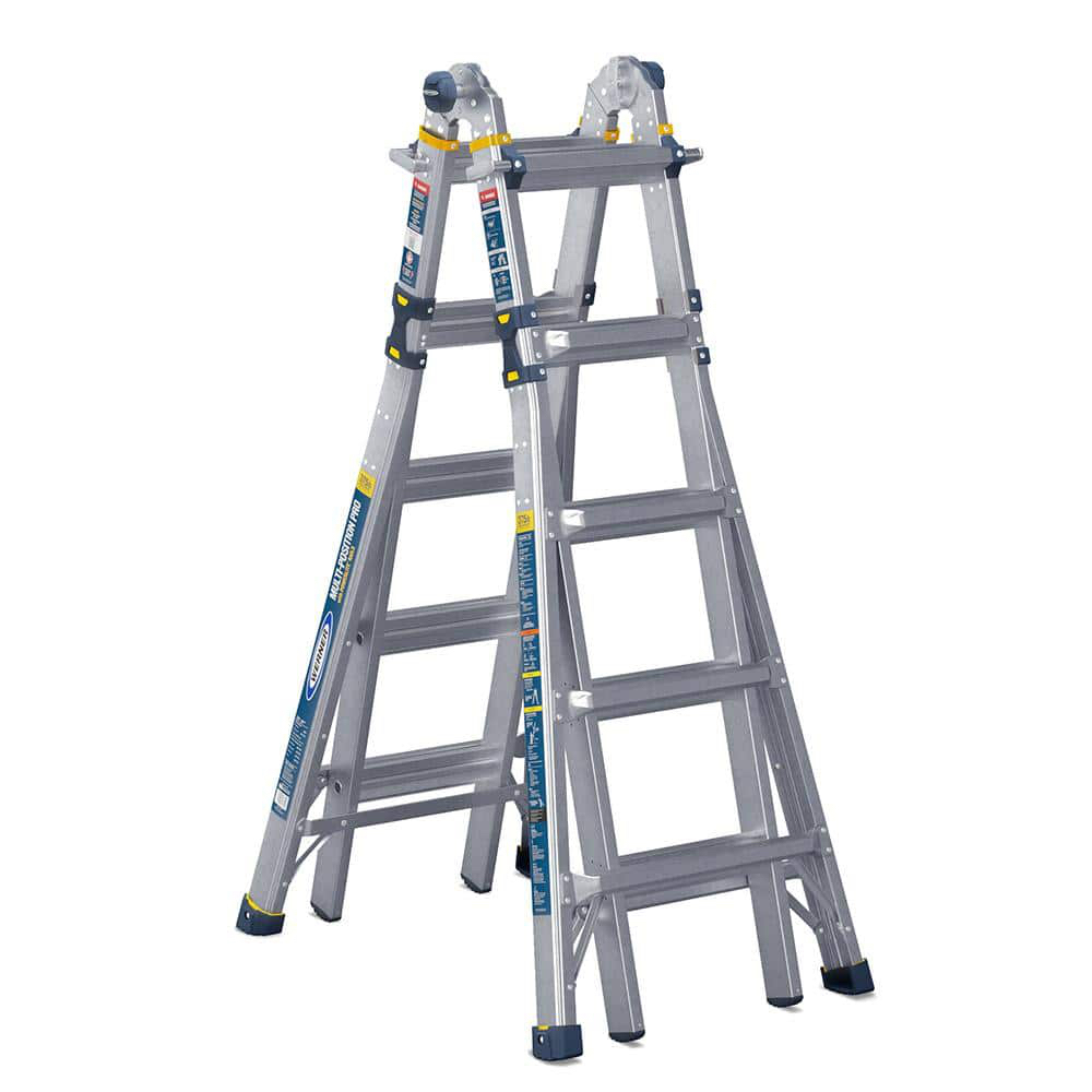 Werner 22 ft. Reach Aluminum 5-in-1 Multi-Position Pro Ladder with Powerlite Rails 375 lbs. Load Capacity Type IAA Duty (free shipping) - $199