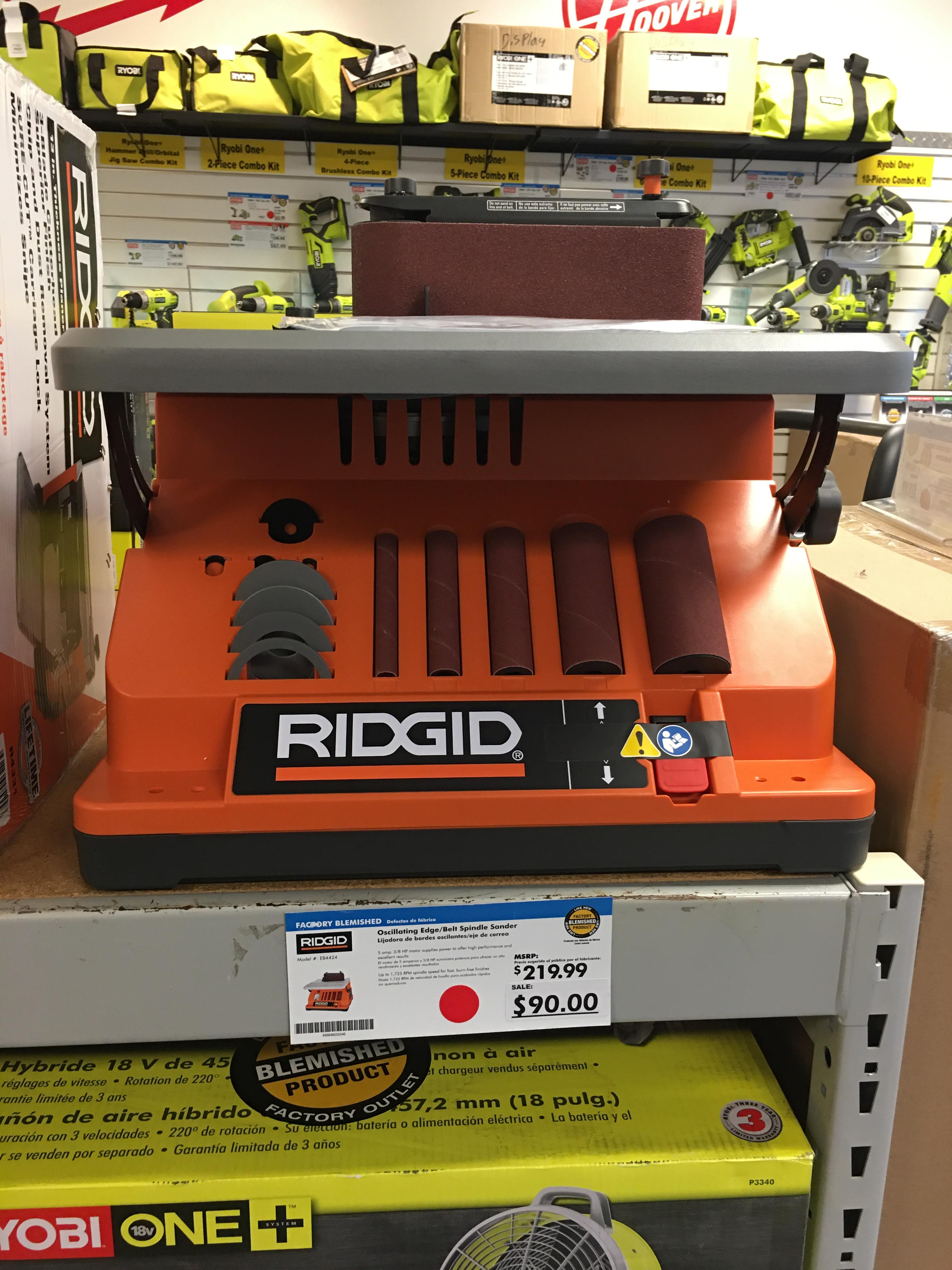 Ridgid Oscillating Edge Belt Spindle Sander Factory Blemished