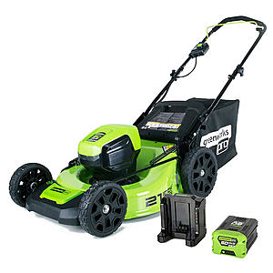 Lowes YMMV Greenworks Pro 60 Volt Brushless Lithium Ion Push 21