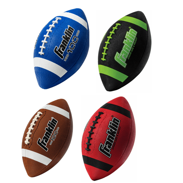 Franklin Sports Junior Size Rubber Football, Colors Vary (Blue, Black, Brown or Red) & FS for Walmart+ members $5